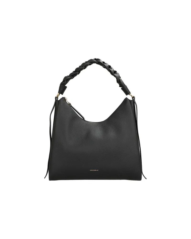 Coccinelle Women's Handbag Black-Cognac Cowhide Bags - Handbags Black/cognac Black