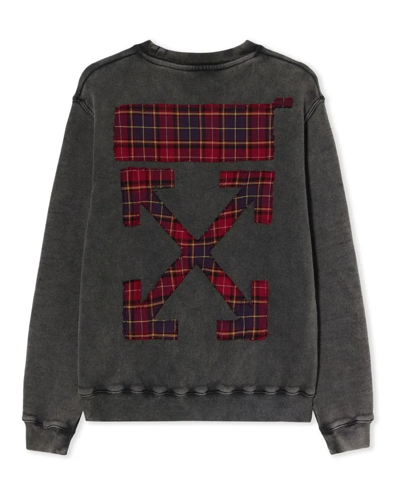 OFF-WHITE Check Arrow Logo Sweatshirt — Gray Gray