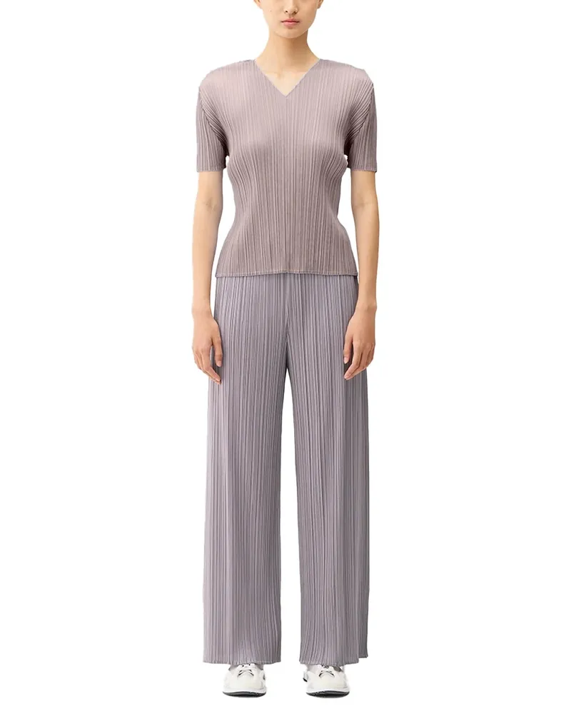 Issey Miyake Pleated Polyester Top — Purple Purple