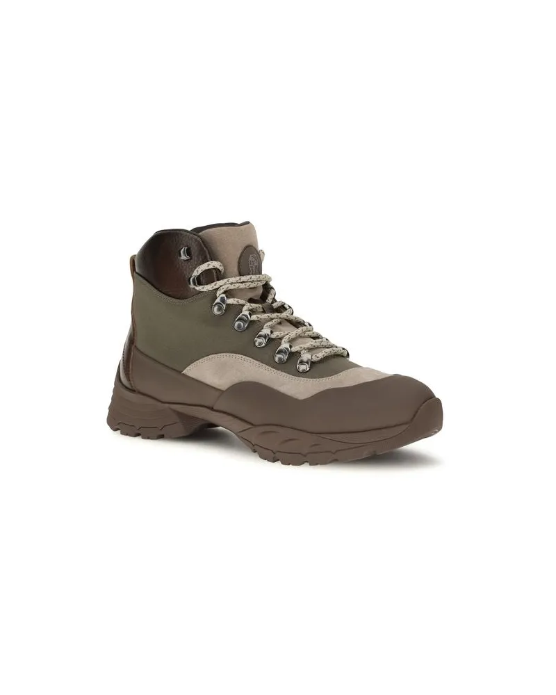 Brunello Cucinelli Bicolor Nylon Hiking Boot — Brown Brown