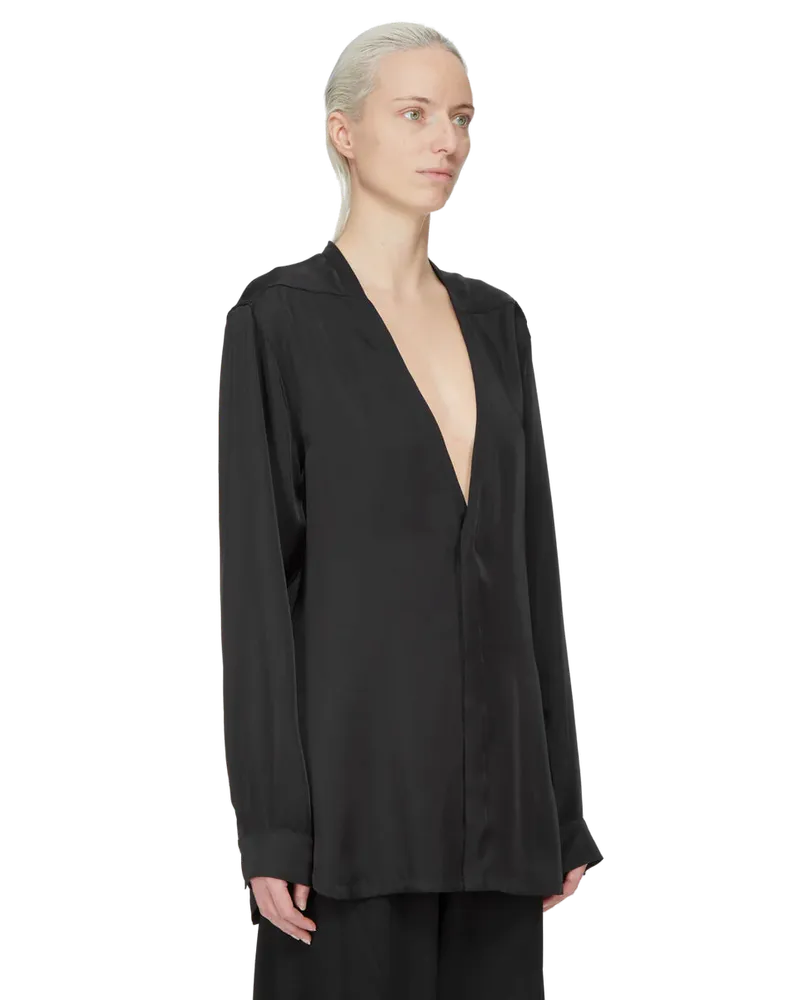 Rick Owens Women's Chemise Larry Shirt Noire Black Blouses Black