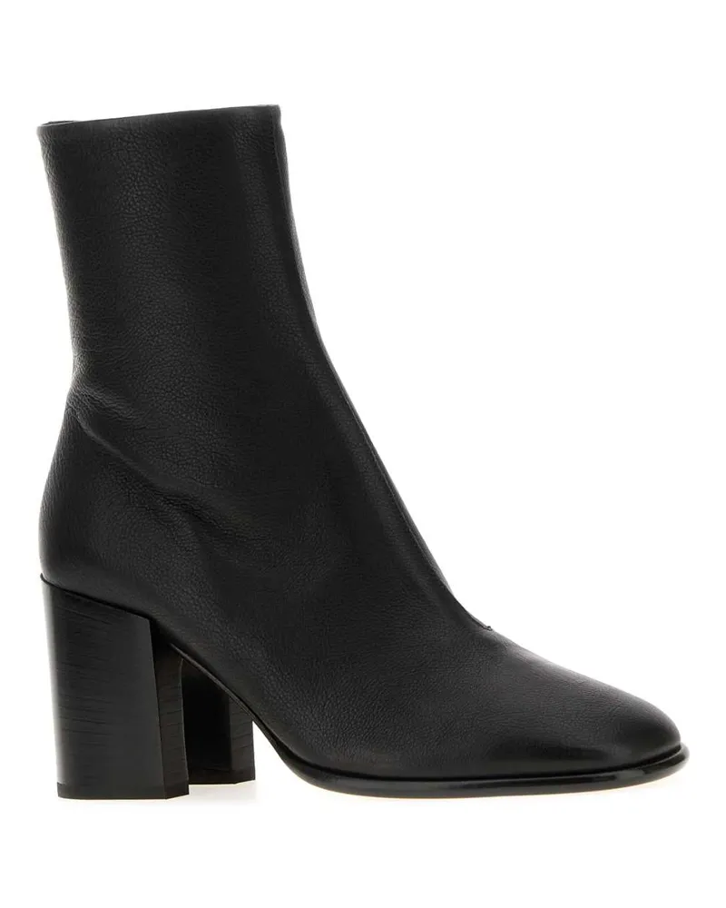 Dries van Noten Women's Black Leather Ankle Boots Stivali Black