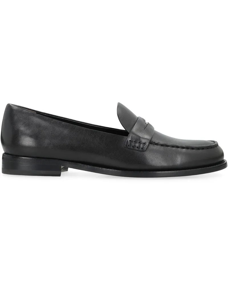 Tory Burch Women's Leather Moccasins Black Cow Hide Loafers Black