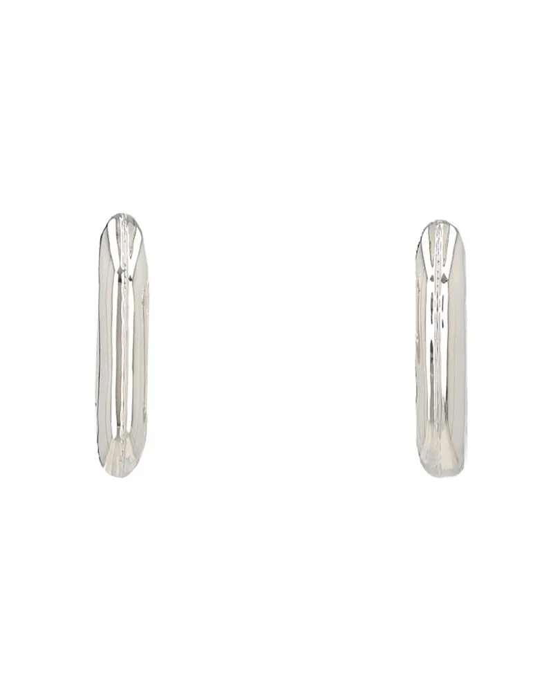 Paco Rabanne Metal Hoop Earrings — Silver Silver