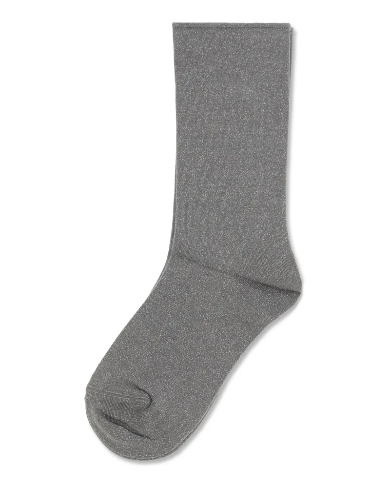 Brunello Cucinelli Women's Socks Cashmere Grey Medium With Silk Gray