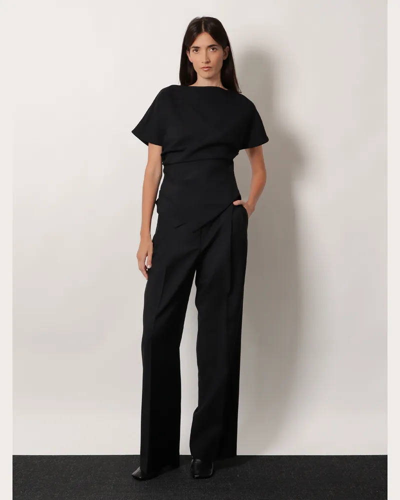 Róhe Women's Midwaist Wool Blend Trousers Black Virgin Black