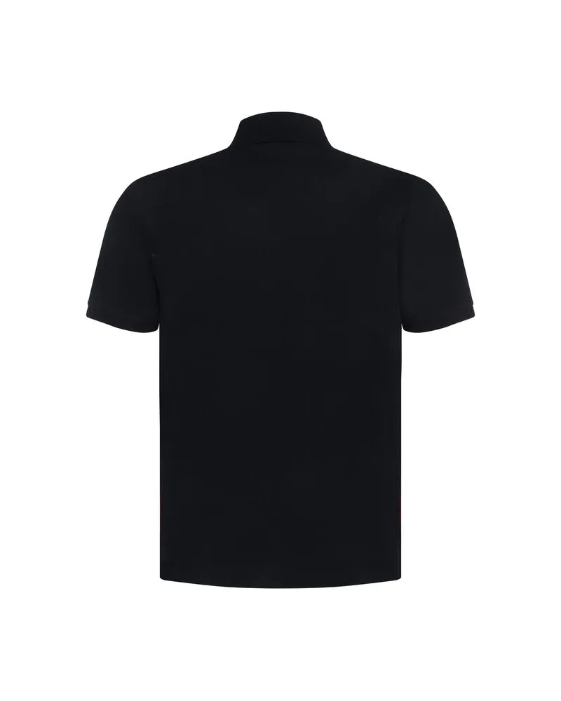 Thom Browne Men's Blue Cotton Polo Shirt Black
