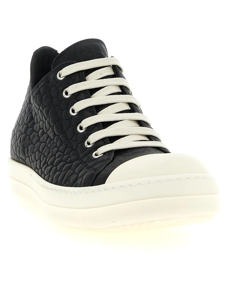 Rick Owens Python-Effect Lamb Leather Sneaker — Multicolor Multicolor
