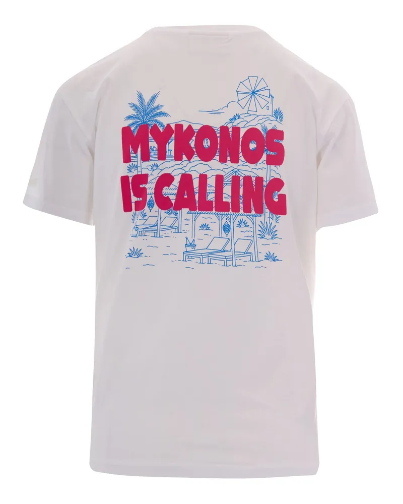 MC2 Saint Barth Women's T-Shirt Emilie Mykonos Calling White Cotton T-Shirts & Jerseys White