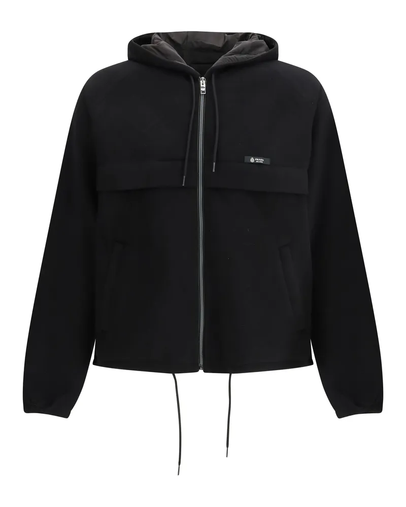Prada Hooded Blouson Jacket — Black Black