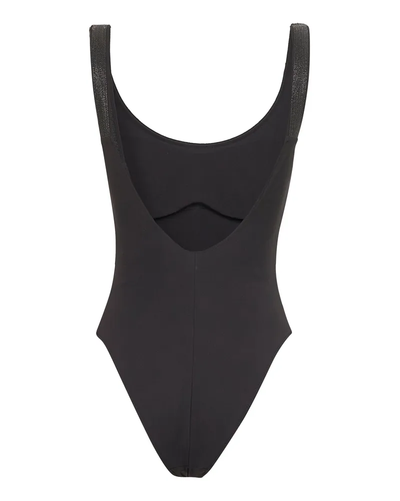 Brunello Cucinelli Women's One-Piece Swimsuit With Sparkling Details Brown Polyamide - Elastane Swimwear / Sea Clothing Brown