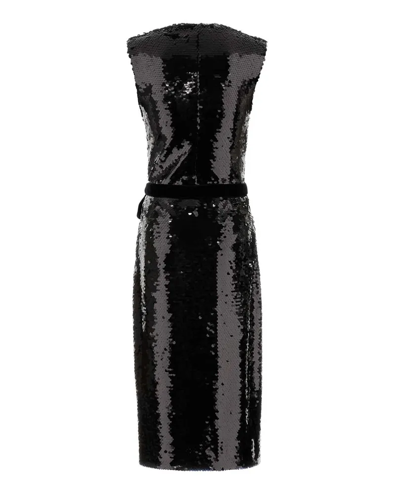 Alberta Ferretti Sequin-Embellished Dress — Black Black