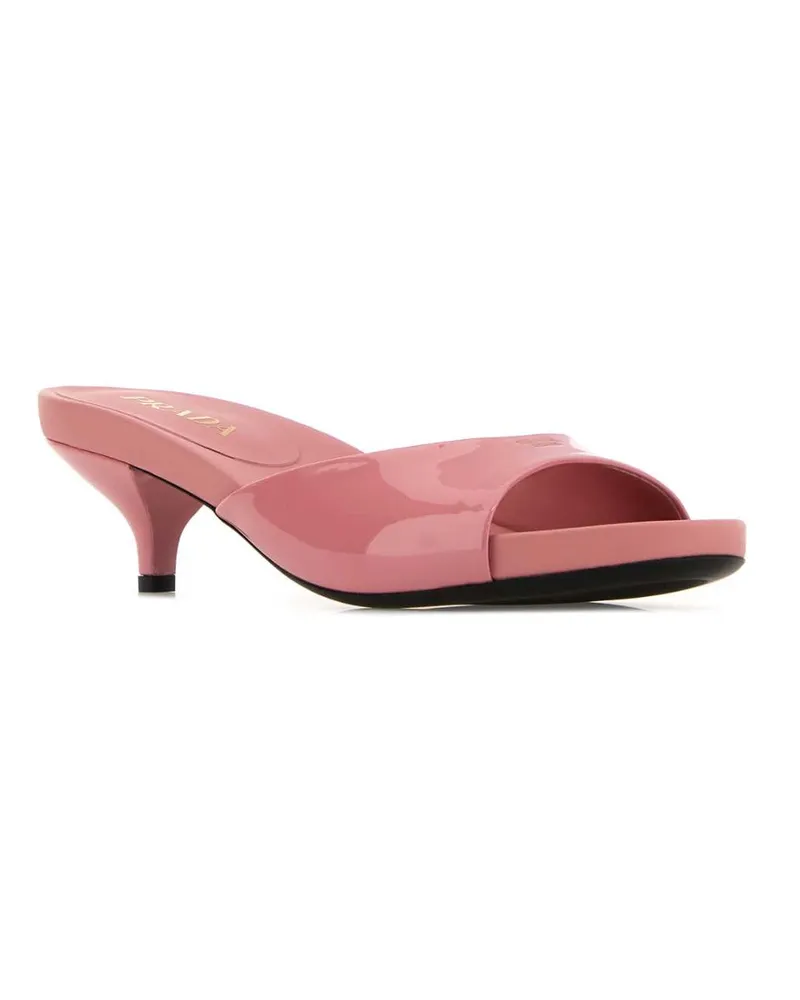 Prada Women's Pink Leather Mules Petalo Sandali Sandal Pink