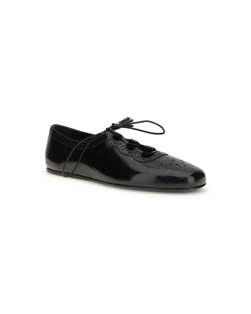 Church's Women's Black Calf Leather Bos Taurus Ballet Flats Black