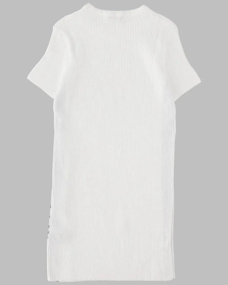 Balmain Logo-Embroidered Cotton Dress — White White