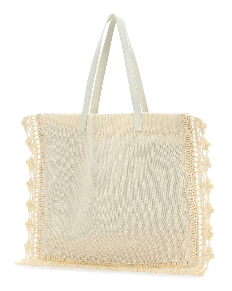 J.W.Anderson Women's Ivory Crochet Shopping Bag Offwhite Exterior: Fabric Borse A Mano White