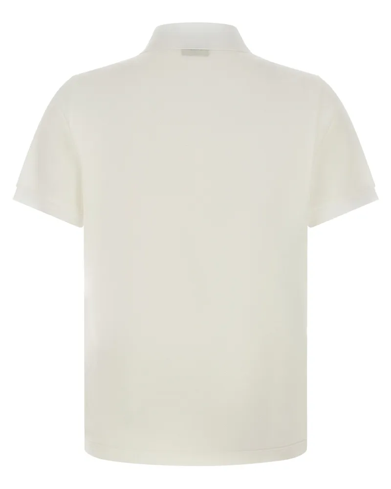 Fendi Metallic Logo Polo Shirt — Cream Cream