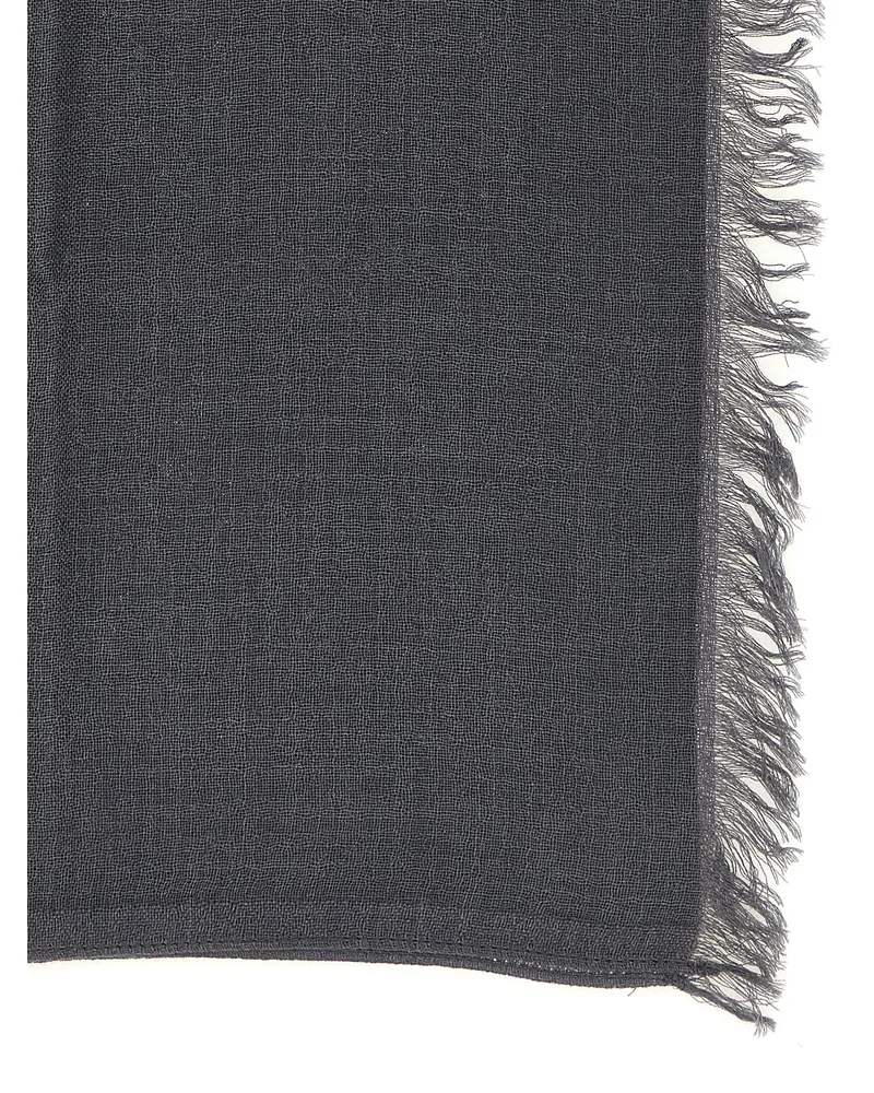 Brunello Cucinelli Cashmere Silk Blend Scarf — Grey Grey