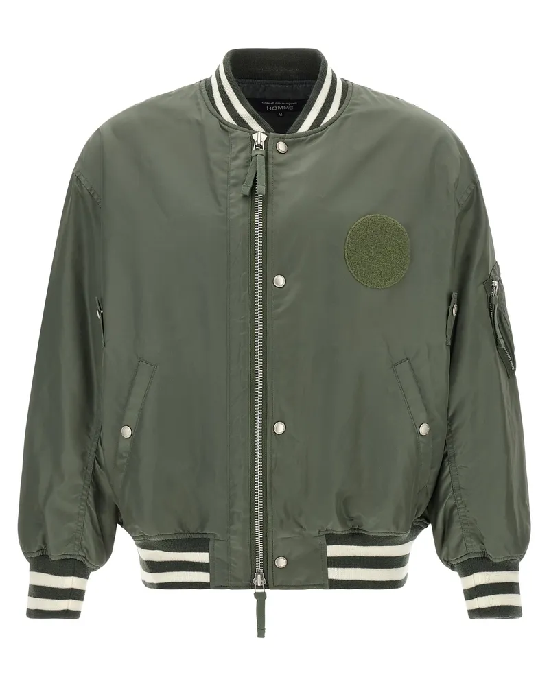 Comme des Garçons Bicolor Nylon Bomber Jacket — Green Green