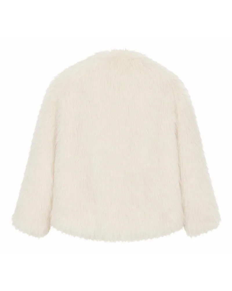 Yves Salomon Fox Fur Jacket — White White