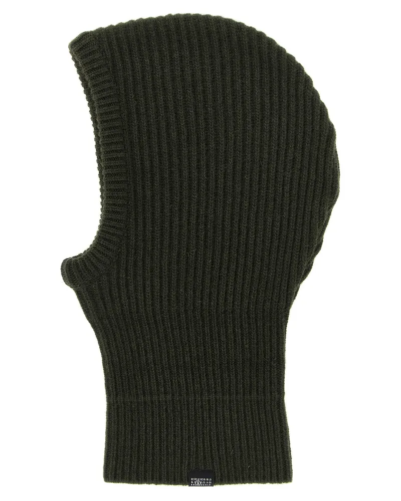 Maison Margiela Women Bicolor Wool Beanie Accessory Green