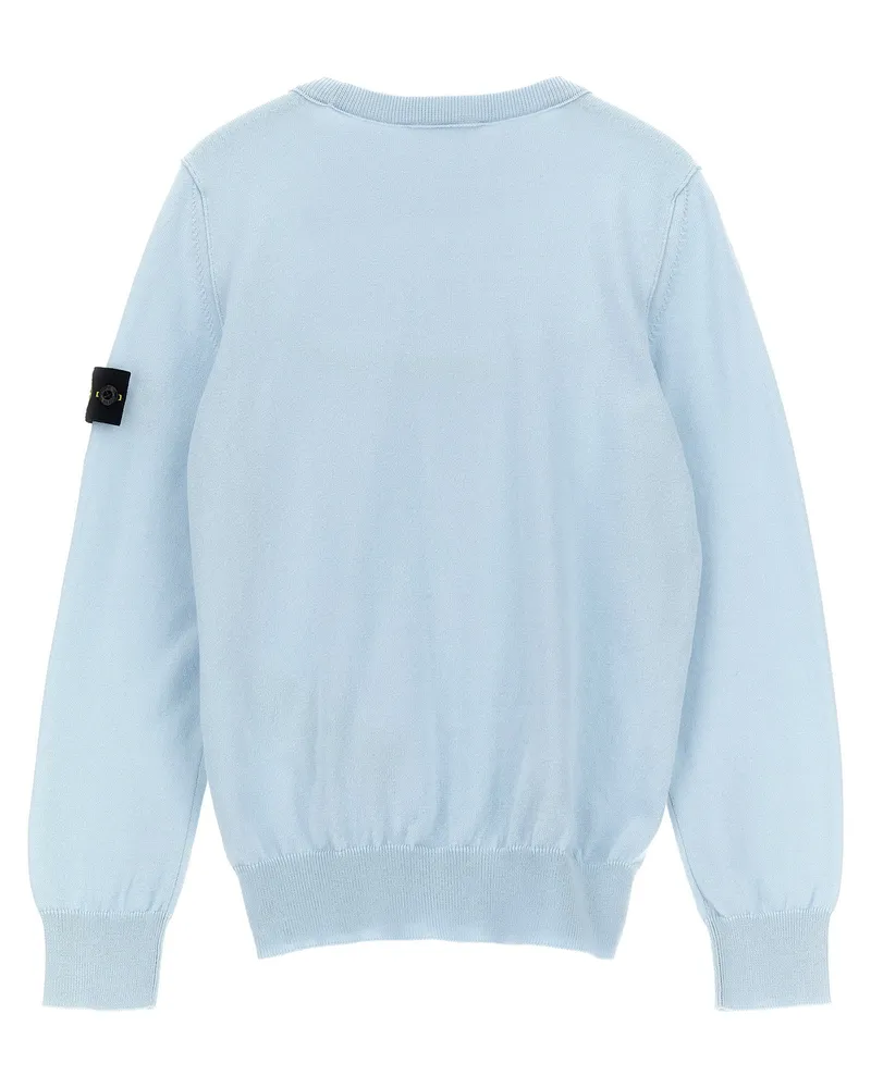 Stone Island Logo-Badge Cotton Sweater — Light blue Light
