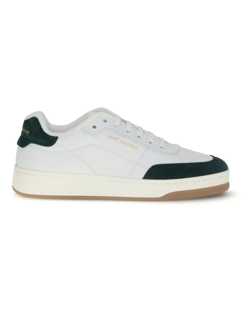 Saint Laurent Men's Sneakers Sl61 White-Bottle Upper: Calf Leather Trainers White/bottle White
