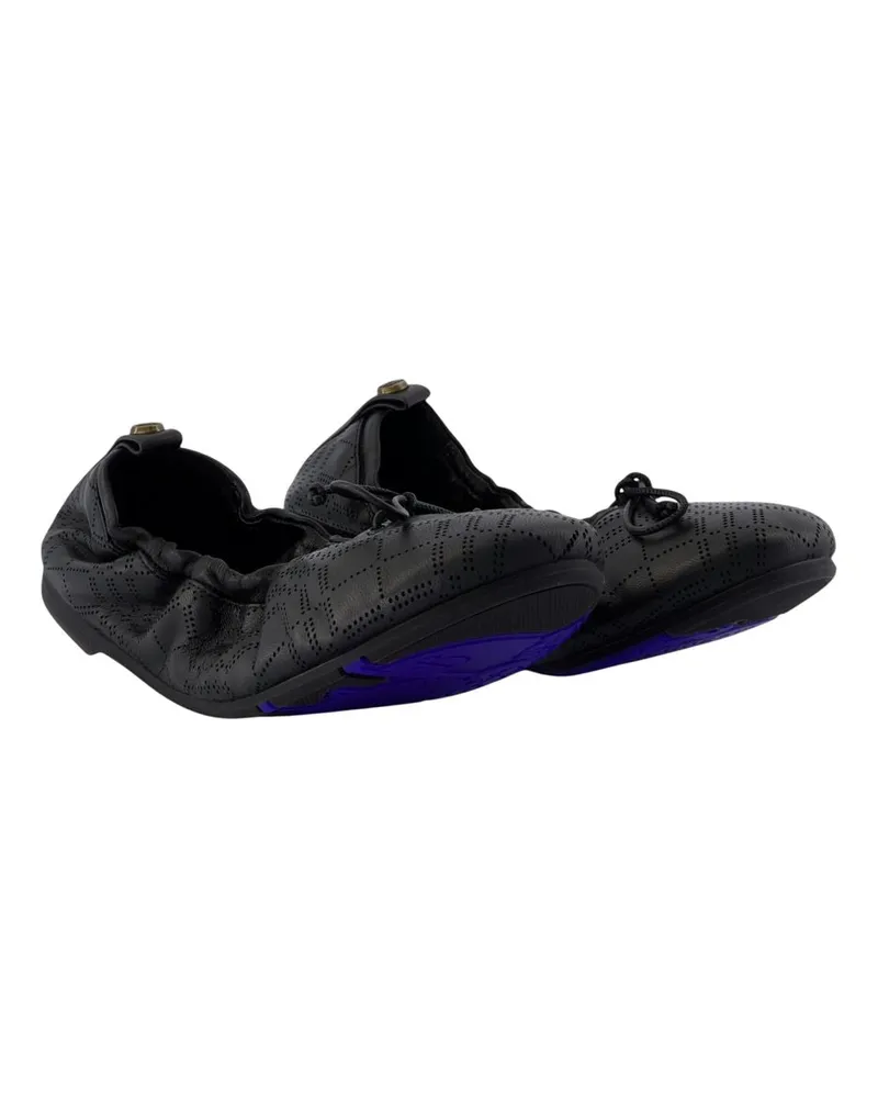 Burberry Women's Lf Fawn 05 Ballerinas -  Leather Black Lambskin Shoes Flat-Shoes Black
