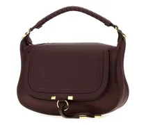 Women's Aubergine Leather Small Marcie Shoulder Bag Darkvelvet Borse A Tracolla