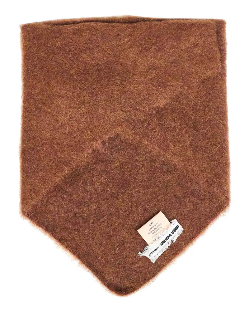 Uma Wang Women's Scarf Triangular Alpaca-Blend Brown Scarfs Brown