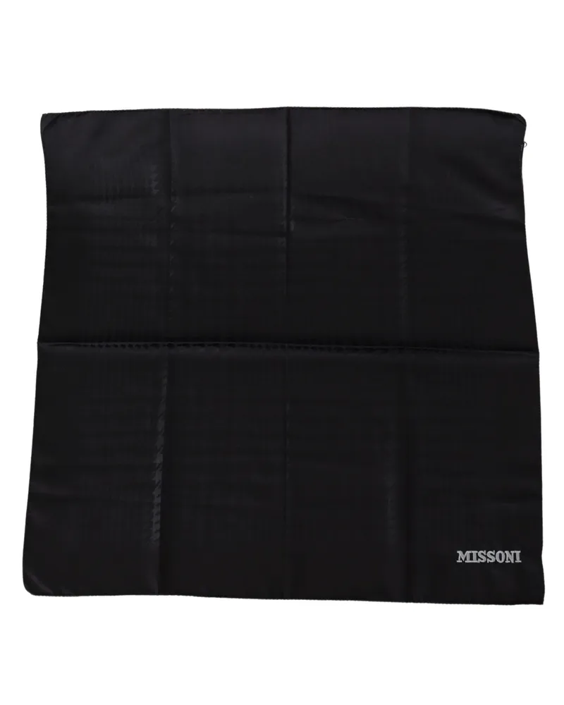 Missoni Men's Black Wool Knit Unisex Neck Wrap Shawl Scarf Black