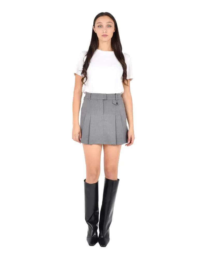 Pennyblack Women's Pleated Skirt Gray Polyester Gray