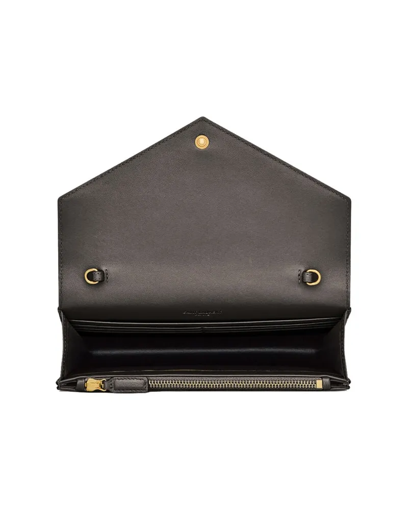 Saint Laurent Pochette Envelope Shoulder Bag — Black Black