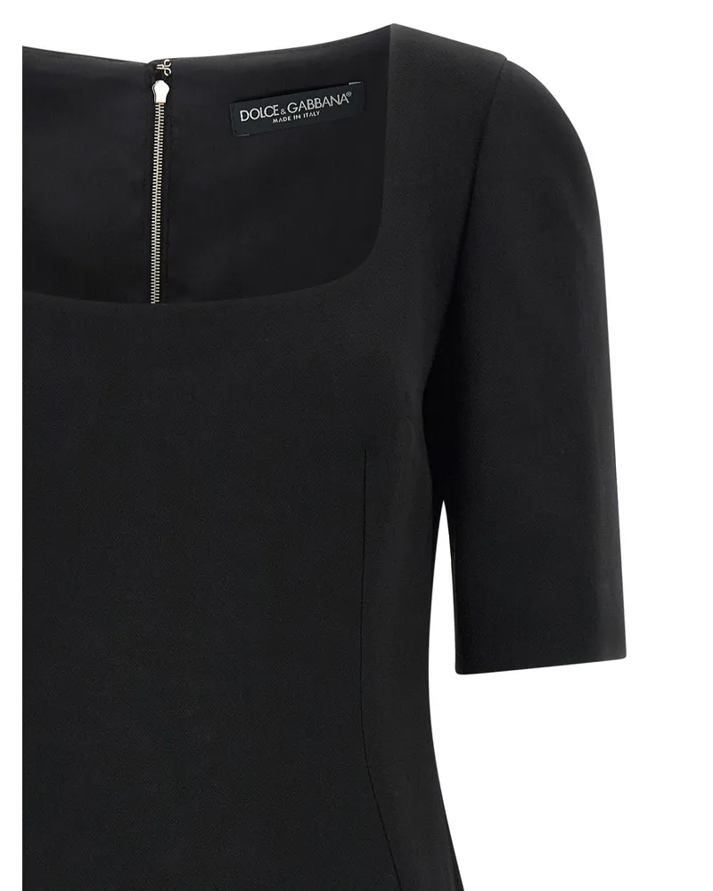 Dolce & Gabbana Double Crêpe Wool Dress — Black Black
