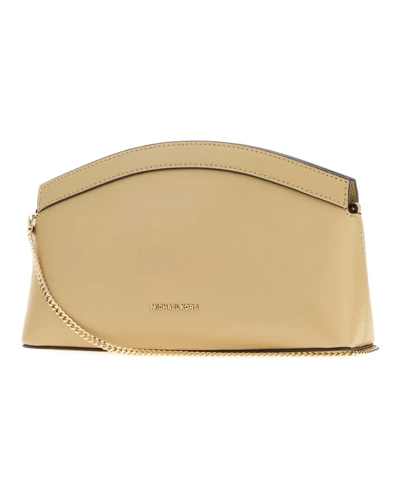 Michael Kors Women's Sand Leather Small Athena Clutch Khaki Borse A Mano Beige