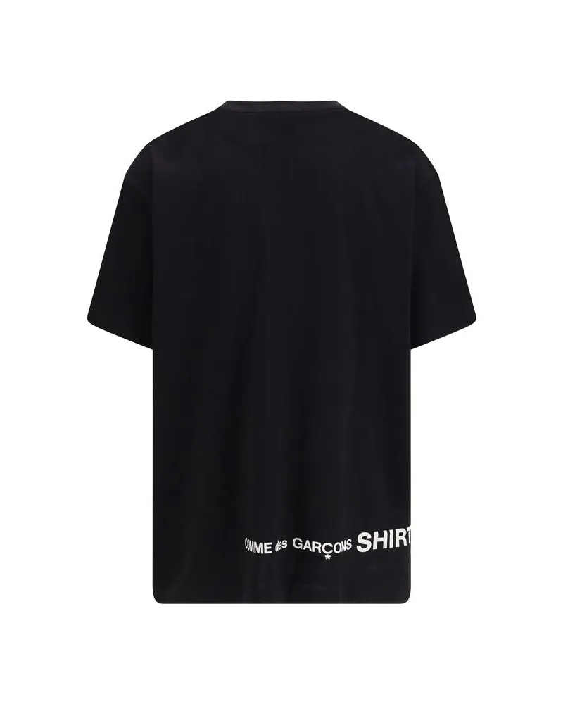 Comme des Garçons Men's Black Cotton T-Shirt Black