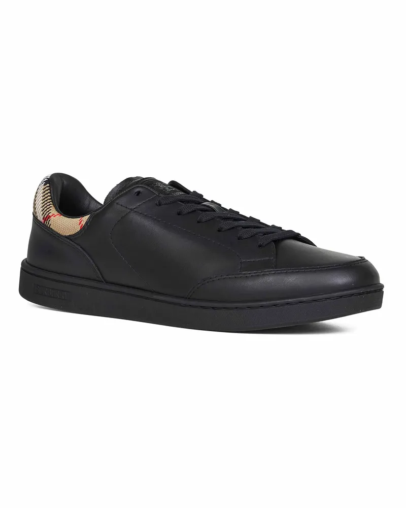 Burberry Men's Sneakers Black Calf Leather Trainers Black