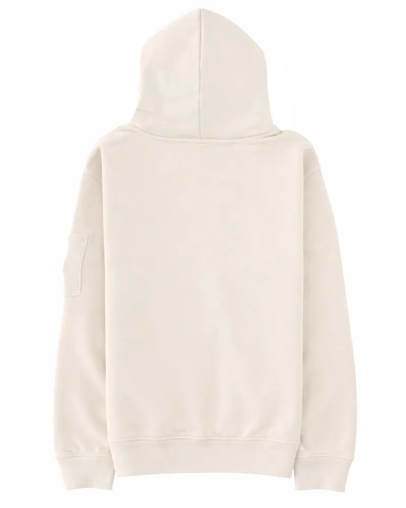 C.P. Company Hooded Cotton Sweatshirt — Ivory Ivory
