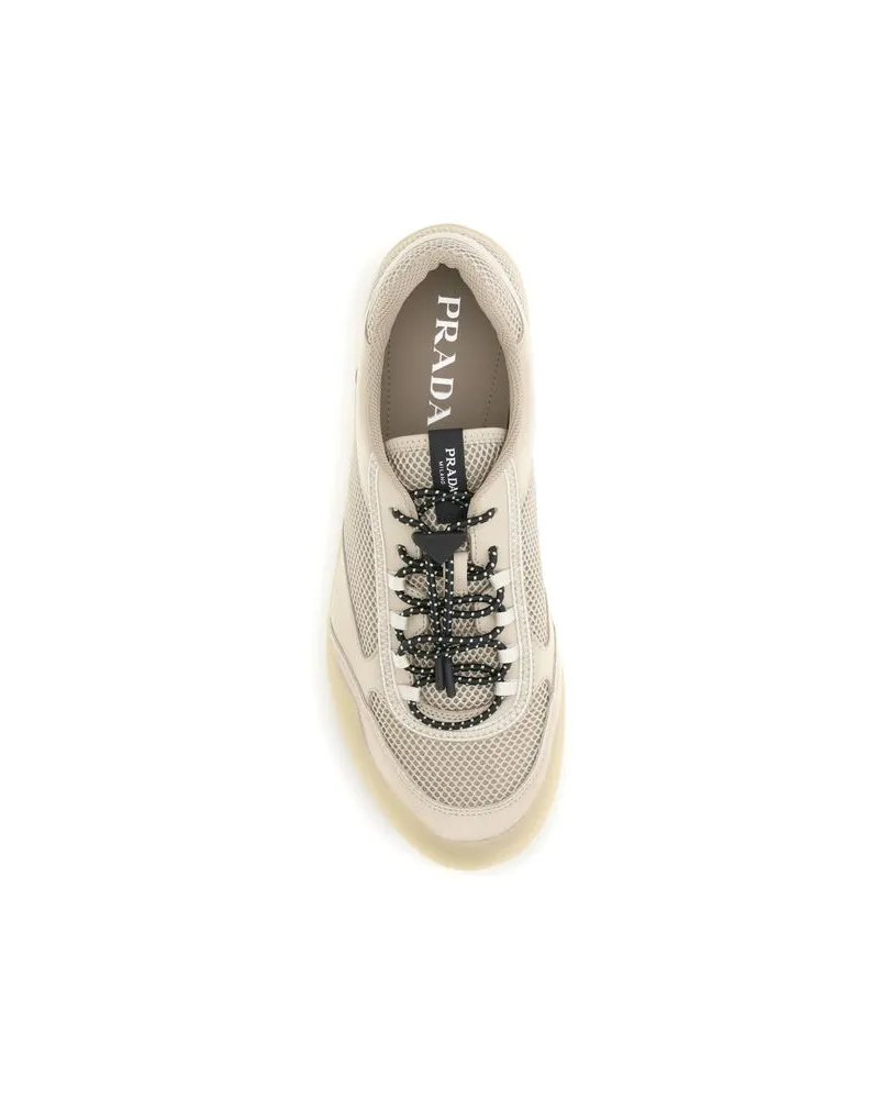 Prada Men's Beige Polyester Athletic Sneakers Beige