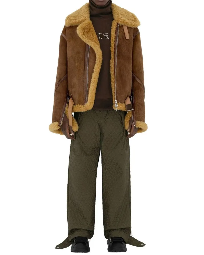 Burberry Men Bicolor Polyamide Casual Pants Green