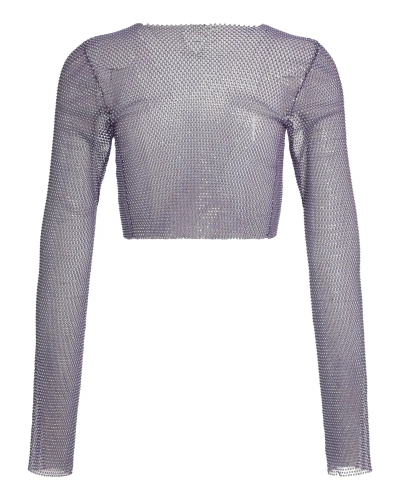 SANTA Brands Women's Rhinestone Mesh Top Lilac Other Fibers Tops Purple