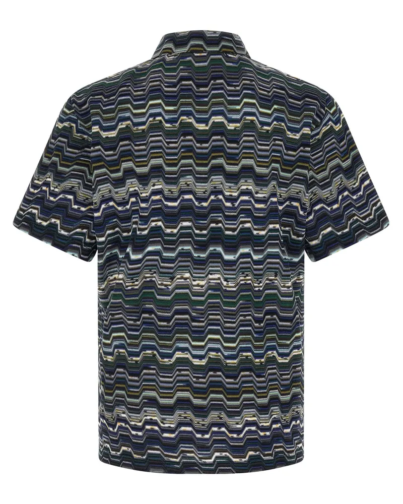 Missoni Men's Blue Cotton Polo Shirt Navy