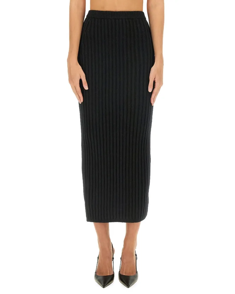 Max Mara Wool-Cashmere Blend Skirt — Black Black