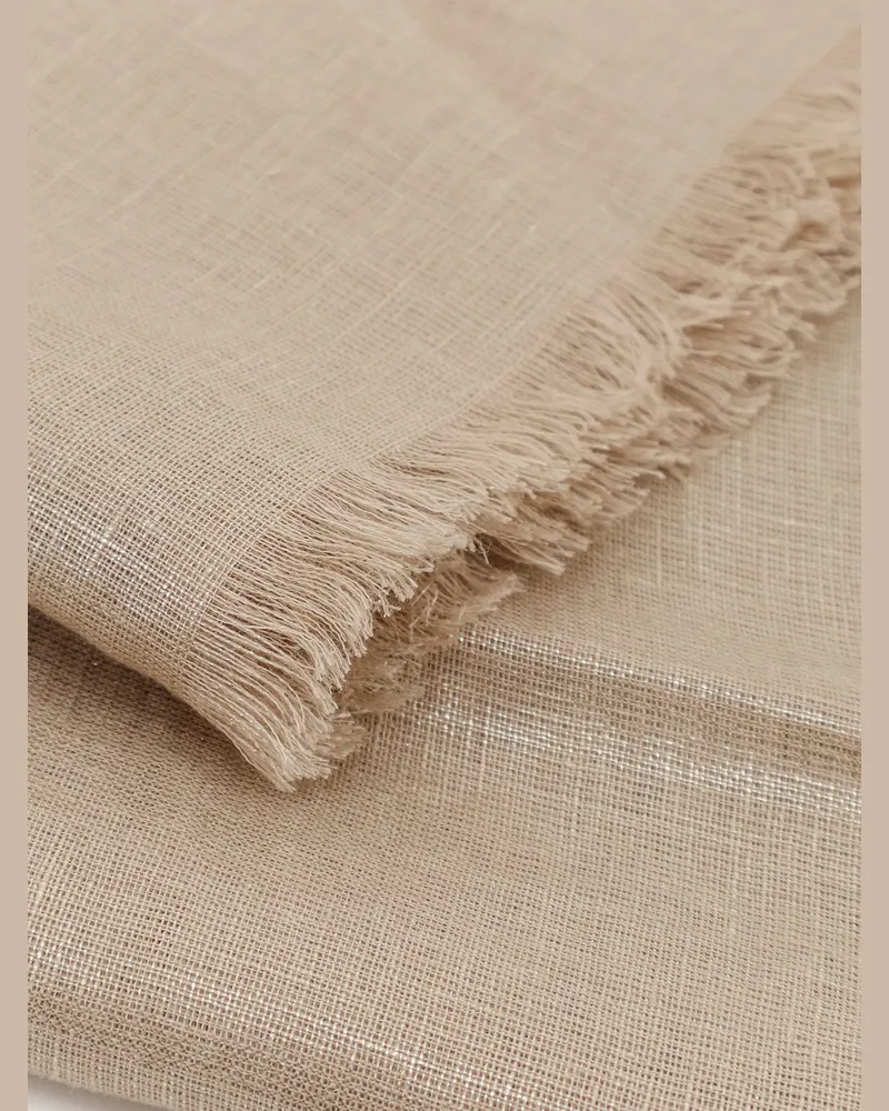 Brunello Cucinelli Women's Scarf Linen Lurex Gold Scarfs Gold