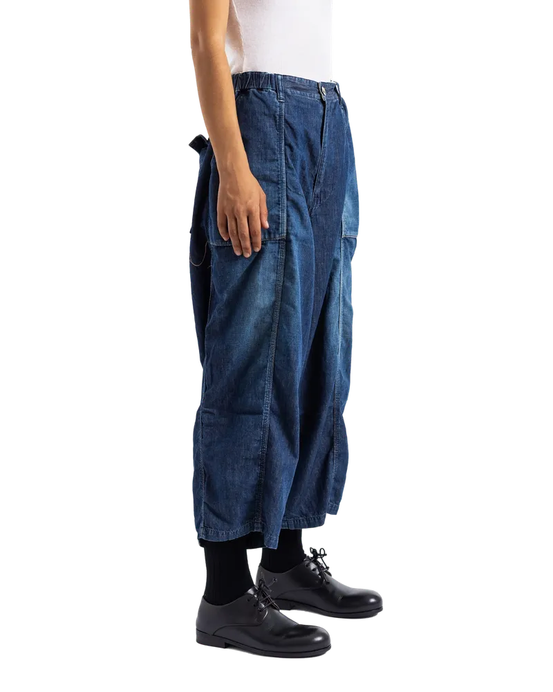 COTTLE Women's Jean Utilitaire Denim 8oz Indigo Foncé Blue Blue