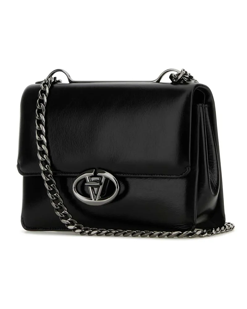 Valentino Garavani Women's Black Leather Small Vlogo Shoulder Bag Nero Calf - Bos Taurus Borse A Tracolla Black