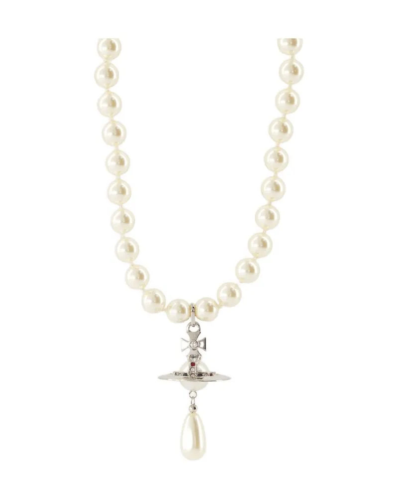 Vivienne Westwood Pearl Drop Choker Necklace — Gold Gold