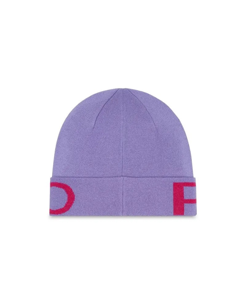 Pinko Women's Beanie Lilla-Red Wool Accessories - Hats Lilla/red Purple