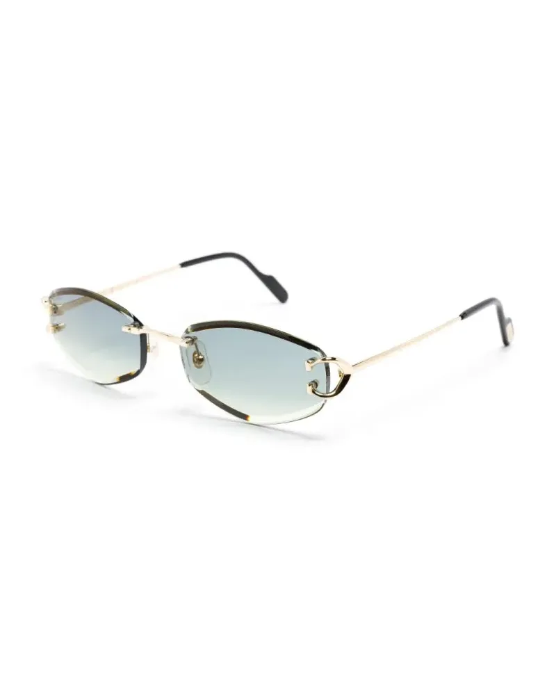 Cartier CT0467S Rimless Gradient Lens Sunglasses — Blue Blue