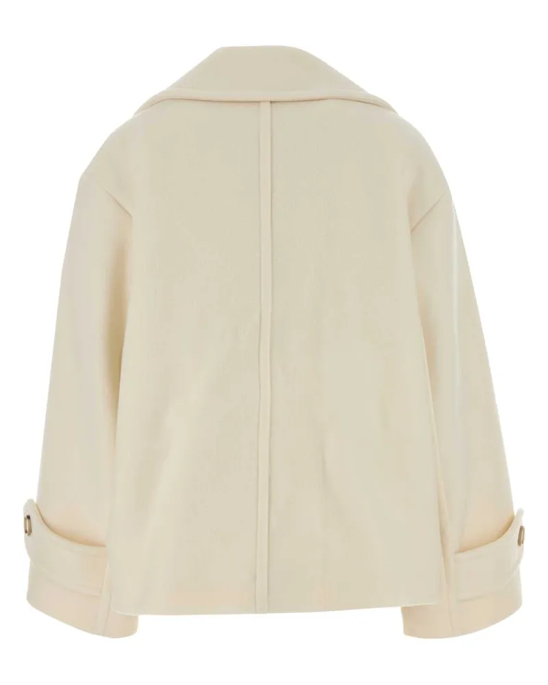 Chloé Double-Breasted Wool Blazer — Beige Beige